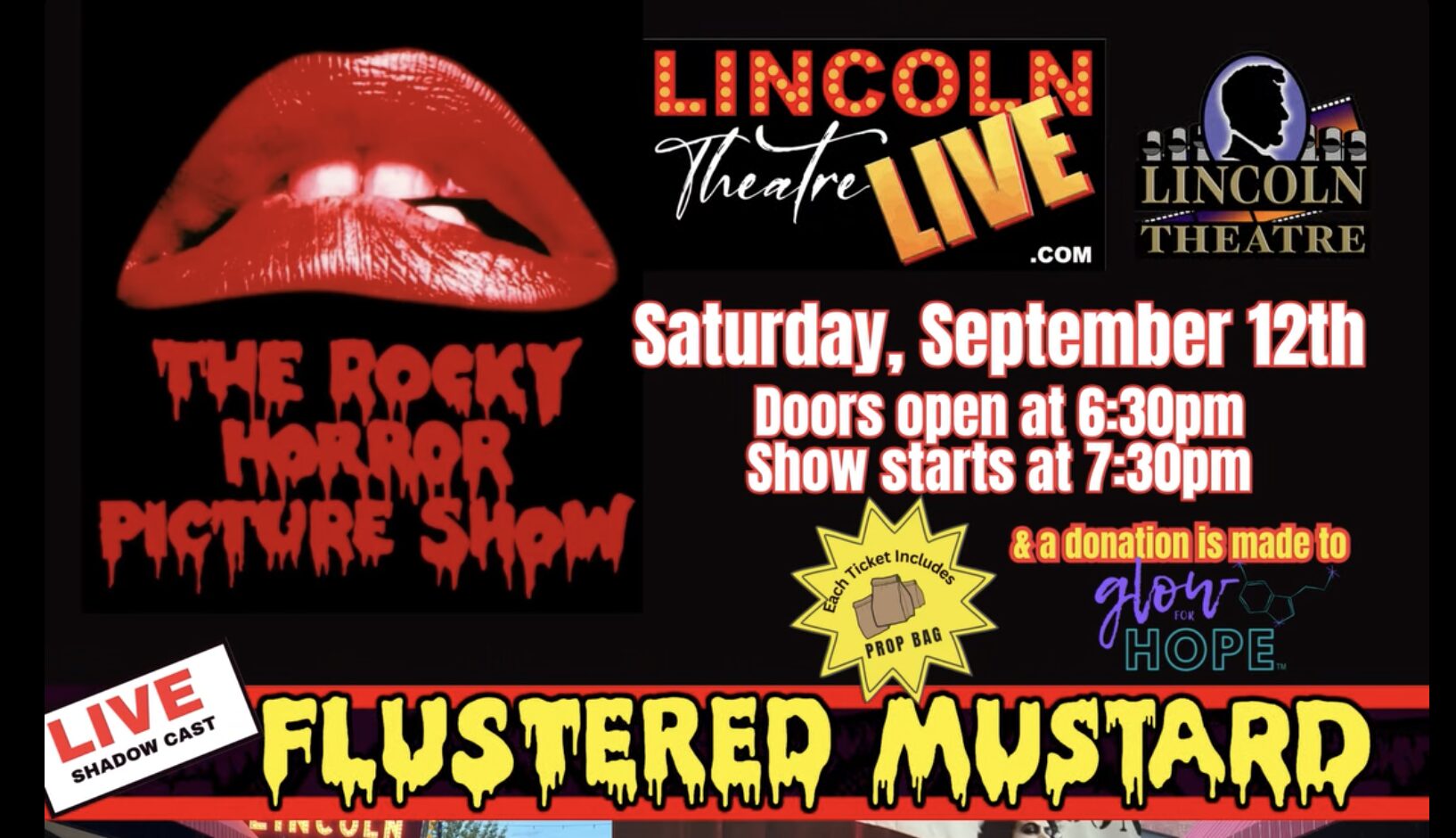 Rocky Horror Picture Show Live Simulcast - Lincoln Theatre Belleville IL | Glow For Hope
